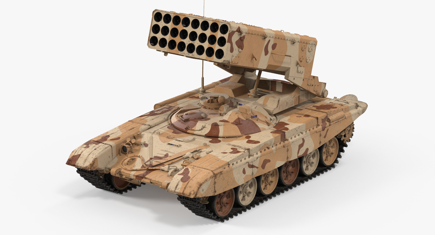 Heavy Fire Throwing TOS 1A System Desert Rigged 3D