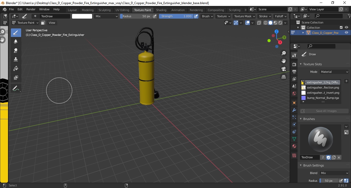 Class D Copper Powder Fire Extinguisher 3D model