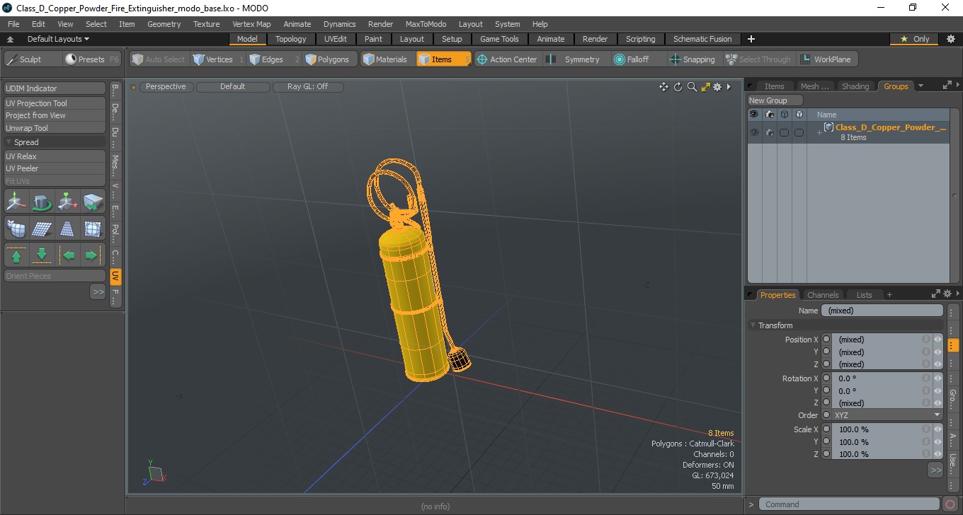 Class D Copper Powder Fire Extinguisher 3D model