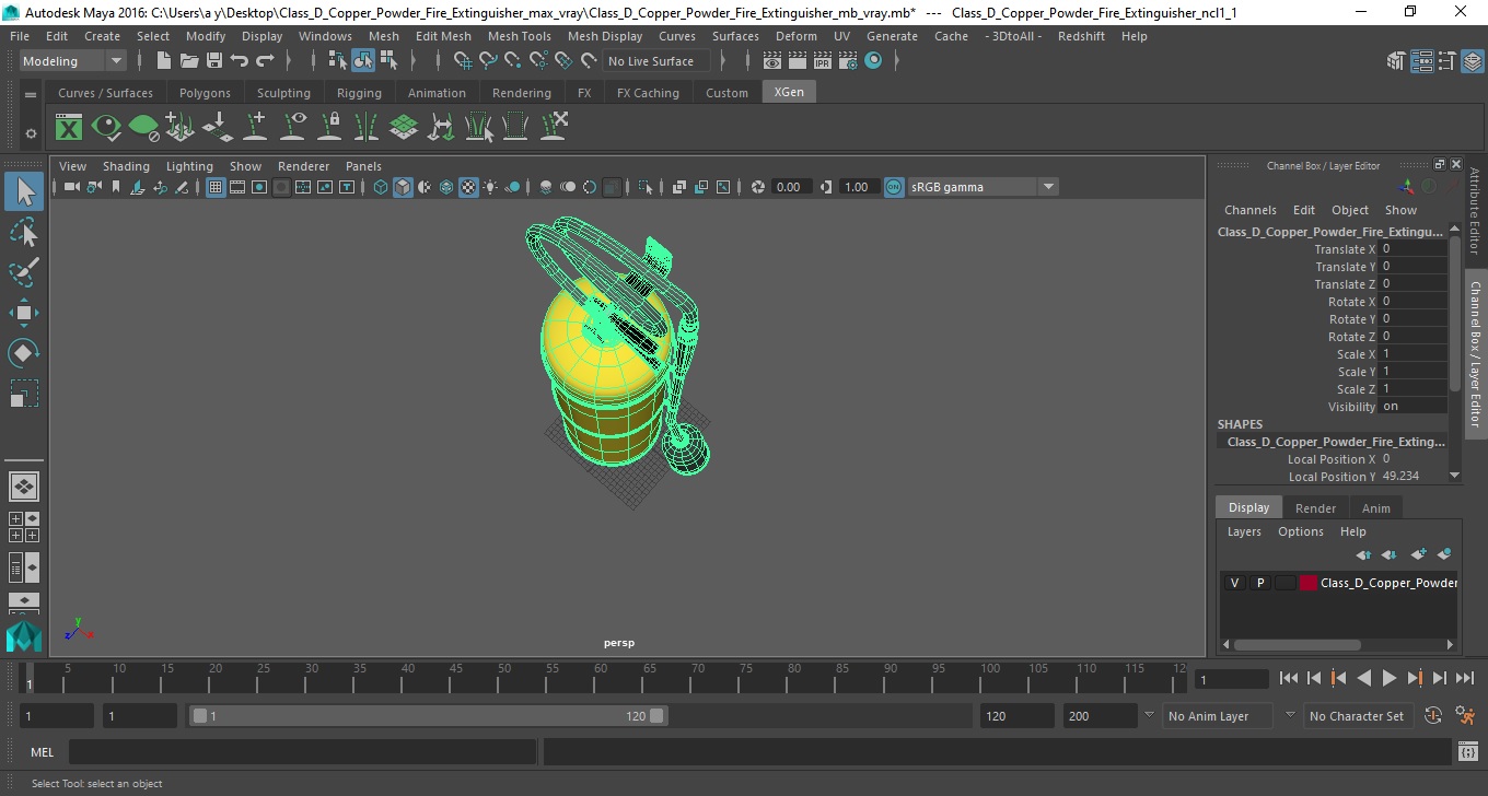 Class D Copper Powder Fire Extinguisher 3D model