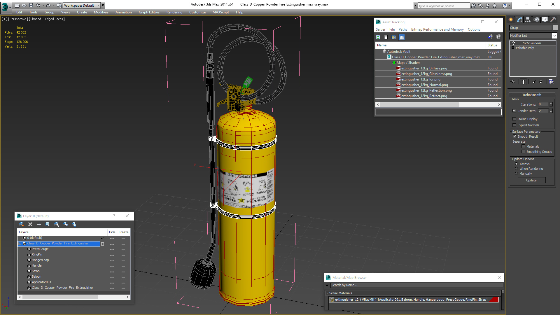 Class D Copper Powder Fire Extinguisher 3D model