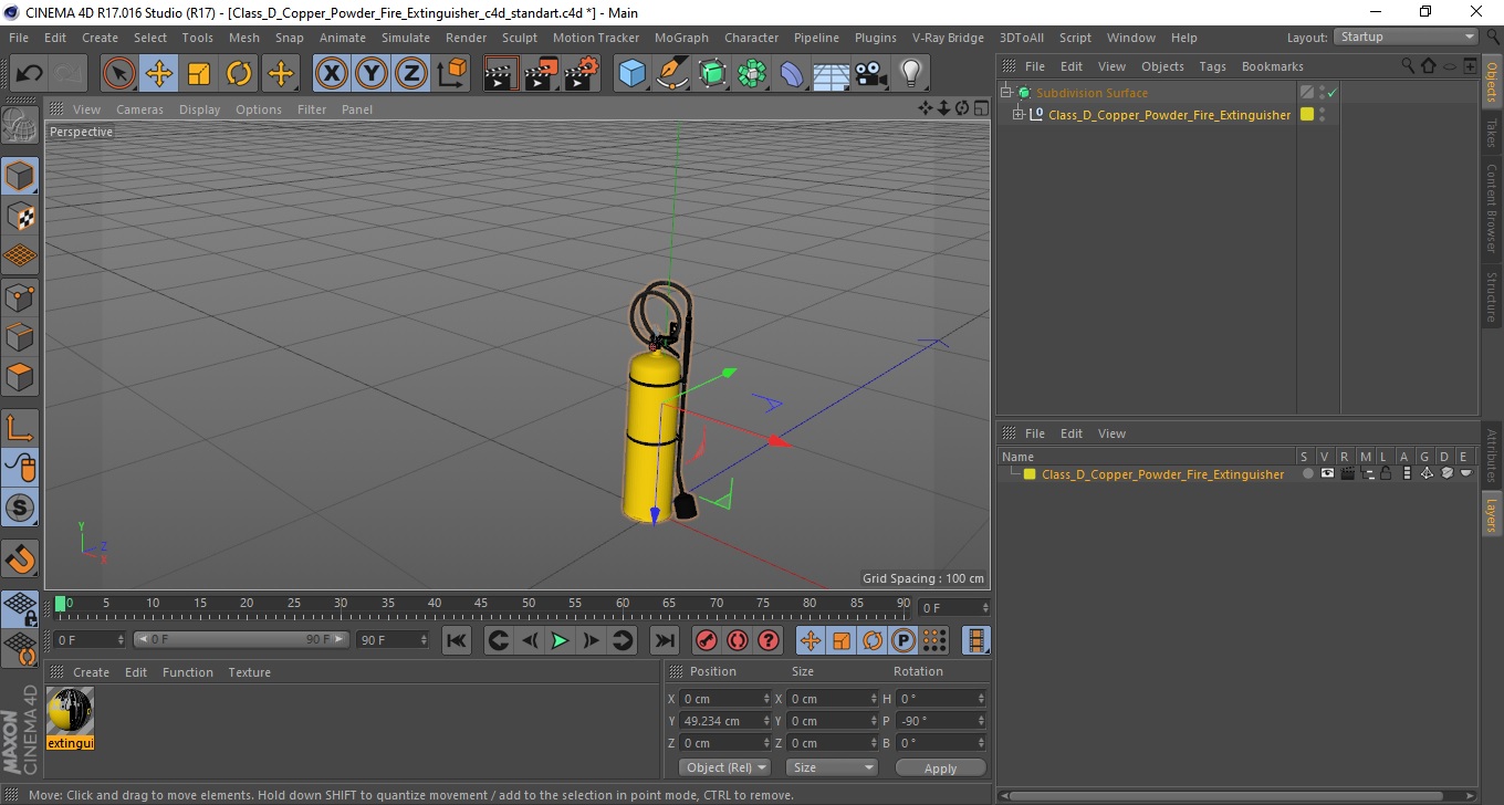 Class D Copper Powder Fire Extinguisher 3D model
