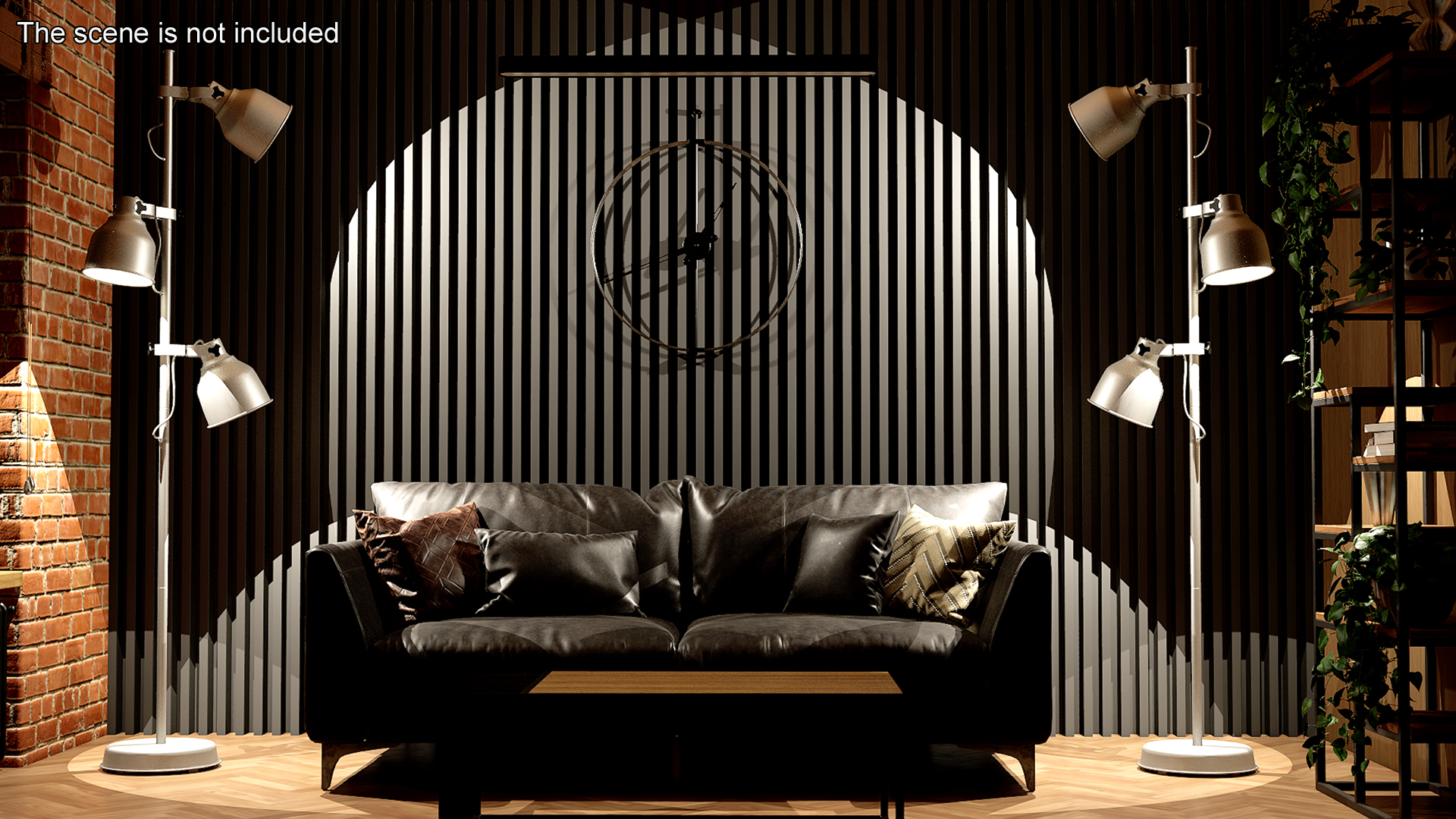 Modern Three-Point Floor Lamp 3D model