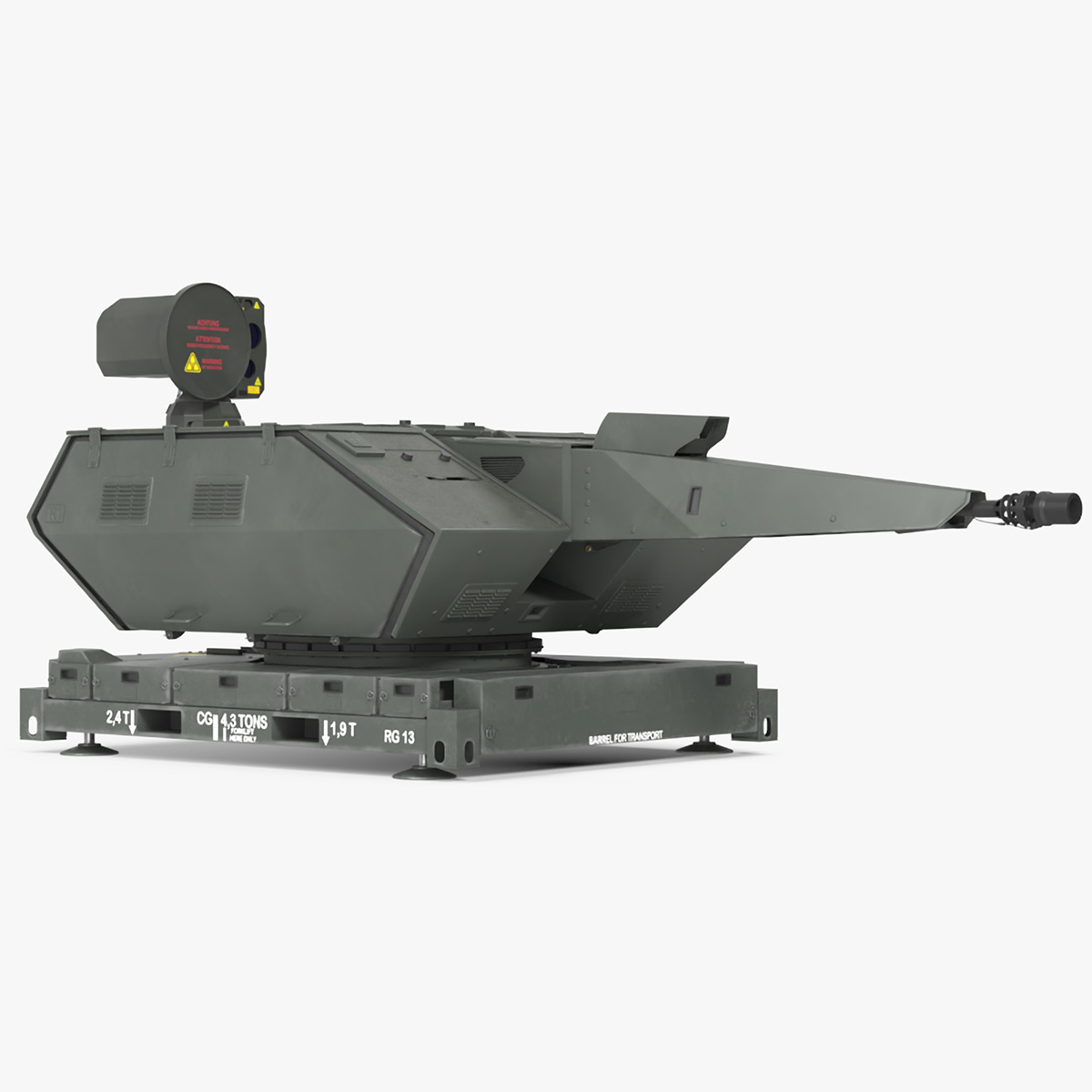 Barrel Skynex Air Defense System Green Rigged for Cinema 4D 3D model