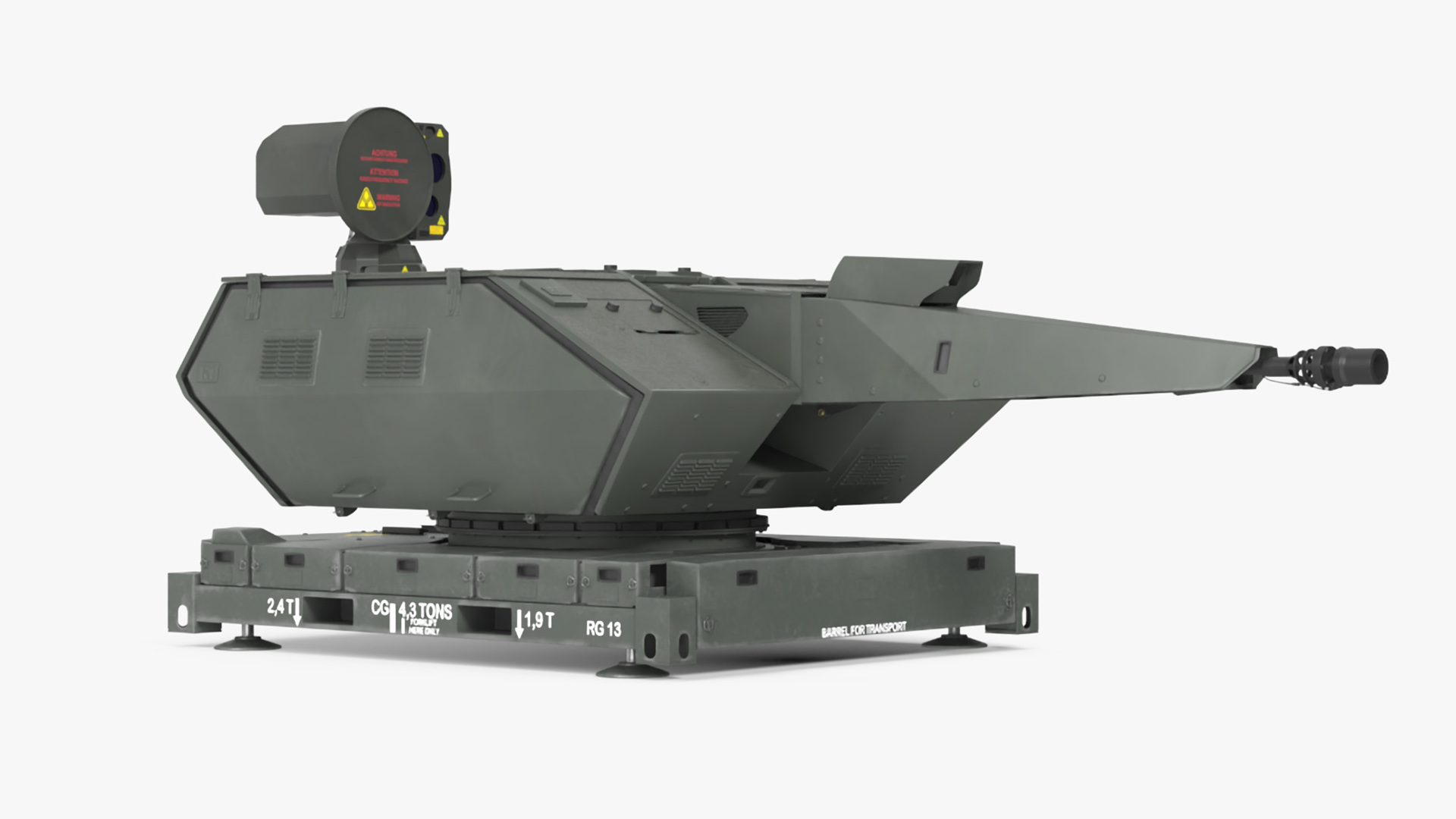 Barrel Skynex Air Defense System Green Rigged for Cinema 4D 3D model