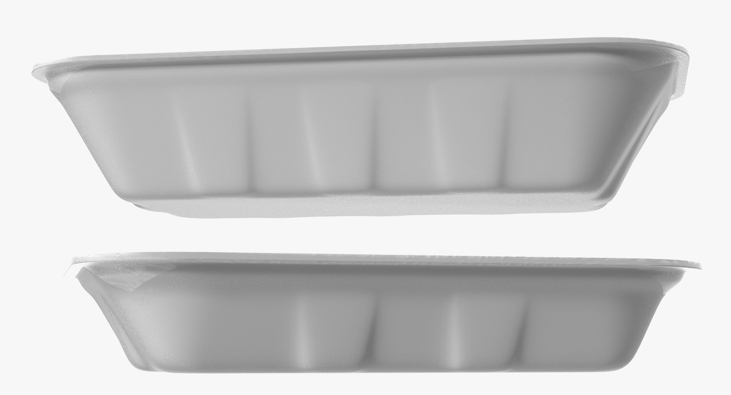 3D Empty Wrapped Food Tray model