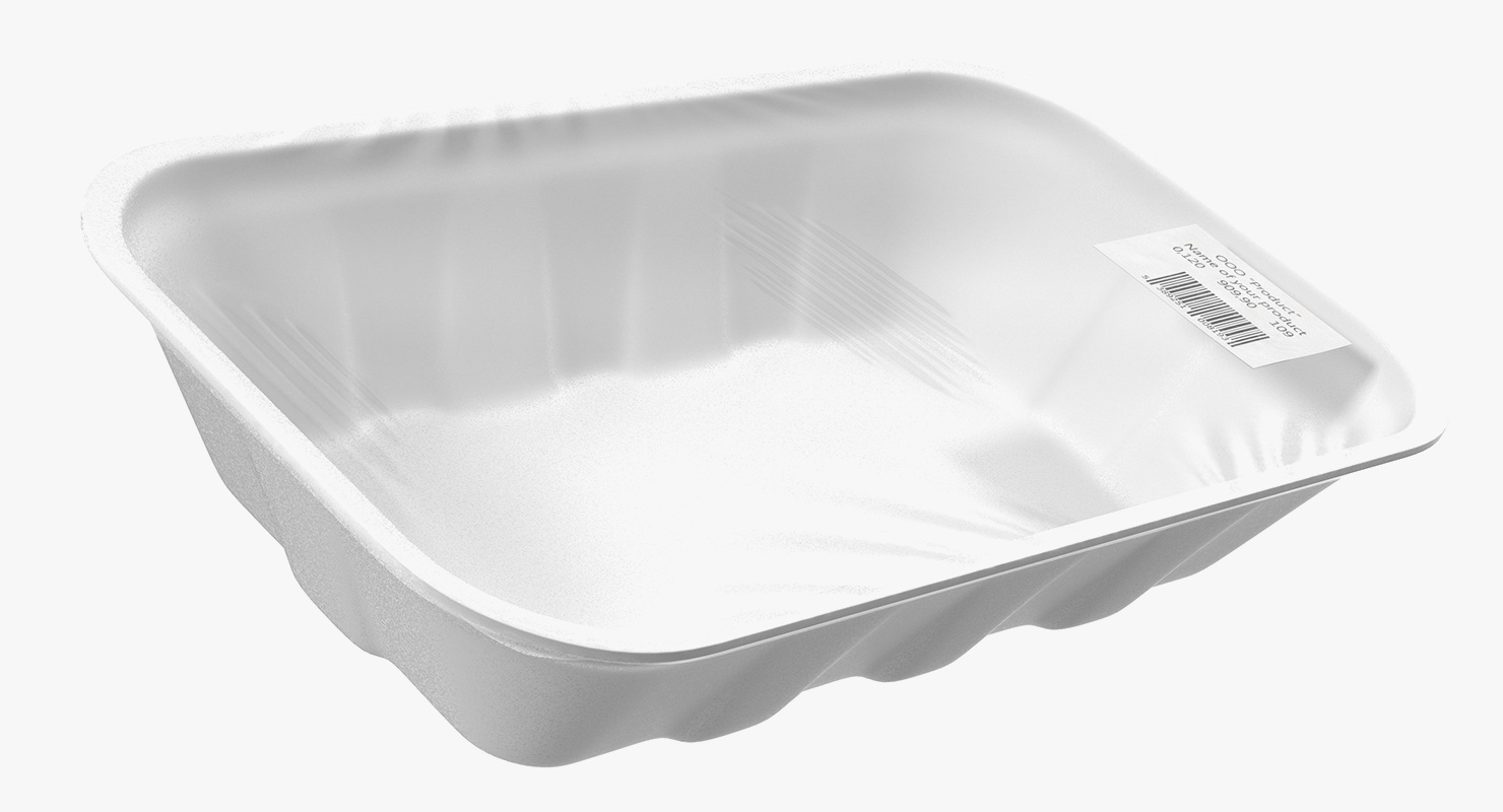 3D Empty Wrapped Food Tray model