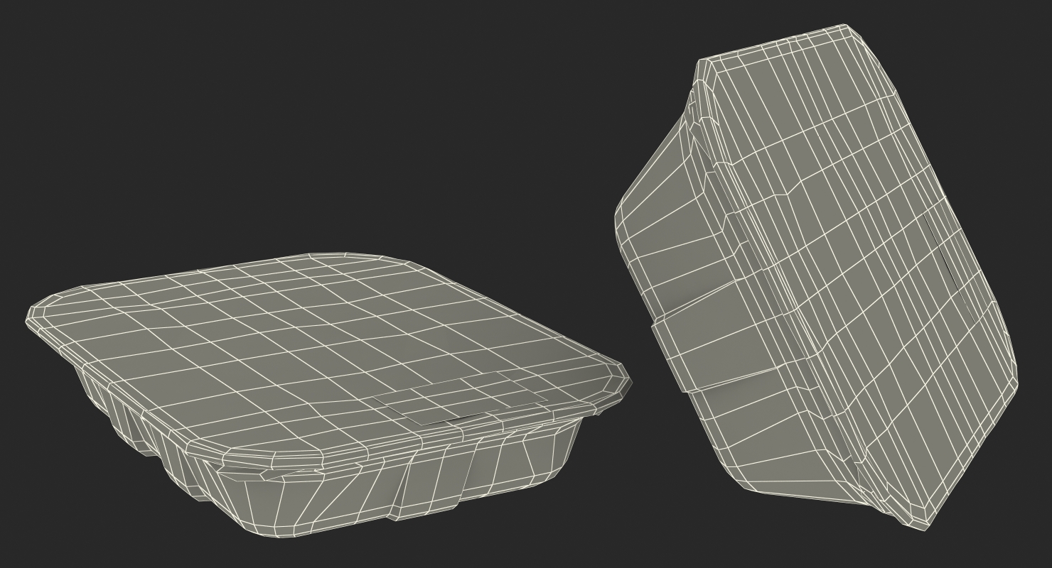 3D Empty Wrapped Food Tray model