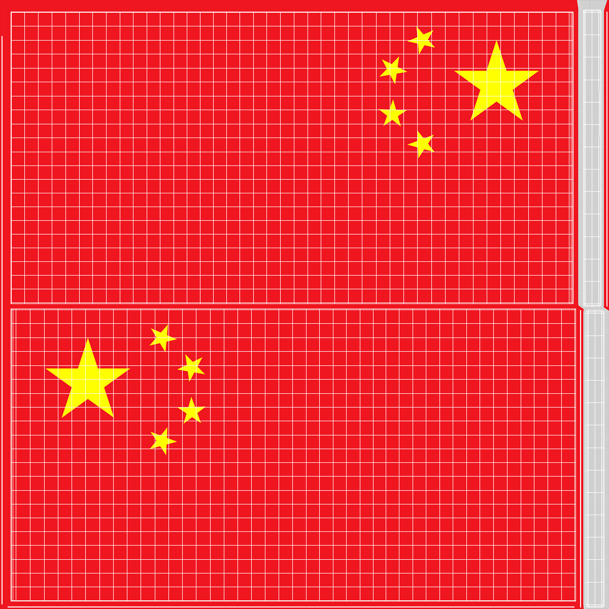 3D model Waving China Flag on Wall Pole