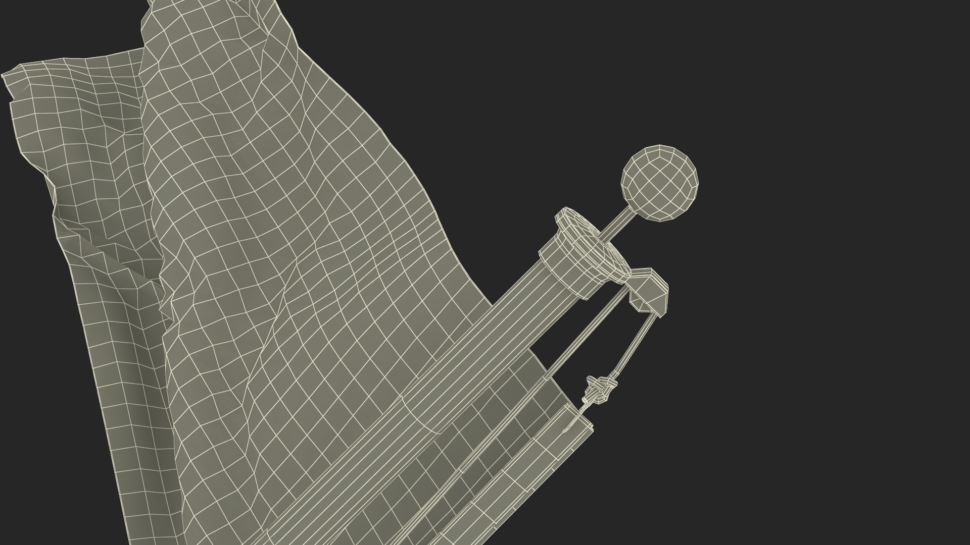 3D model Waving China Flag on Wall Pole