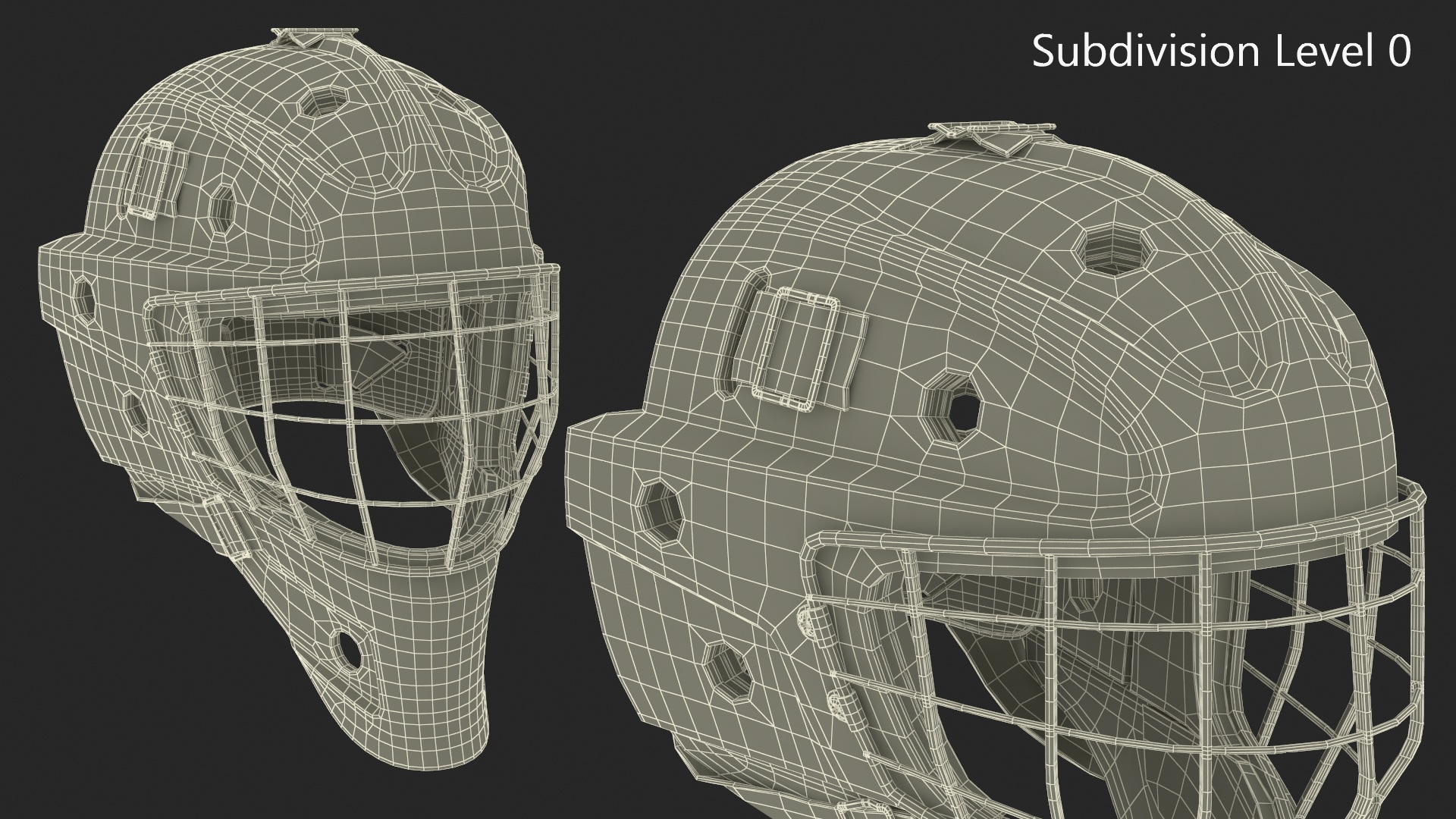 3D model Bauer Ice Hockey Goalie Helmet with Cage