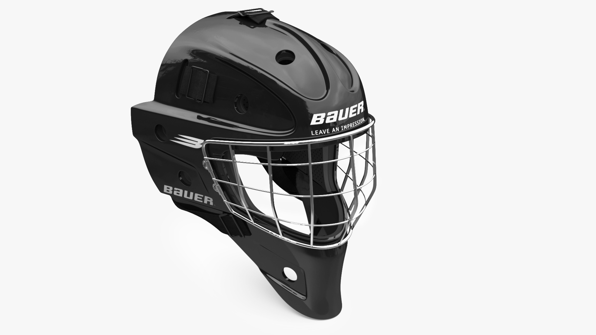 3D model Bauer Ice Hockey Goalie Helmet with Cage