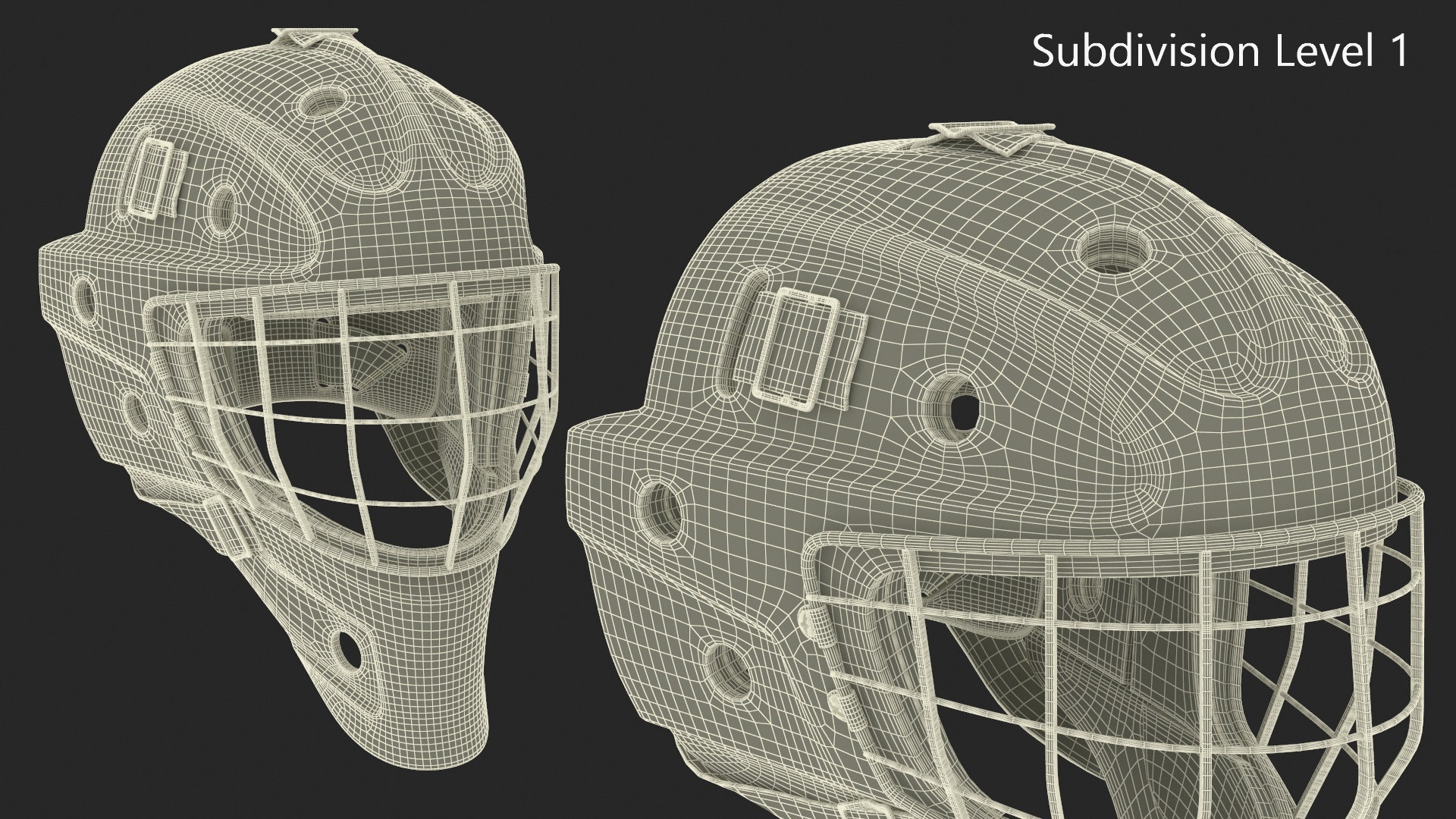 3D model Bauer Ice Hockey Goalie Helmet with Cage