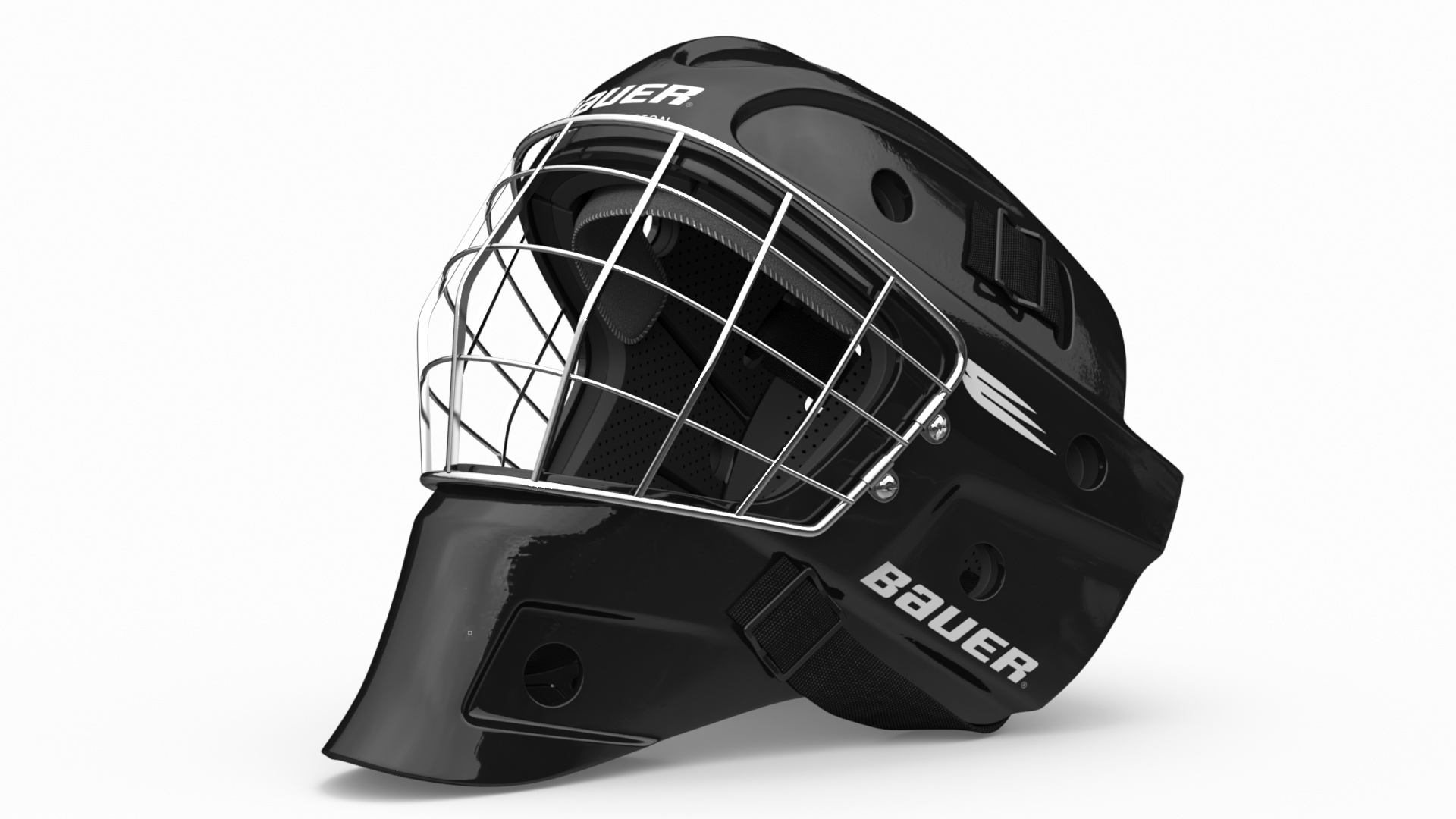 3D model Bauer Ice Hockey Goalie Helmet with Cage