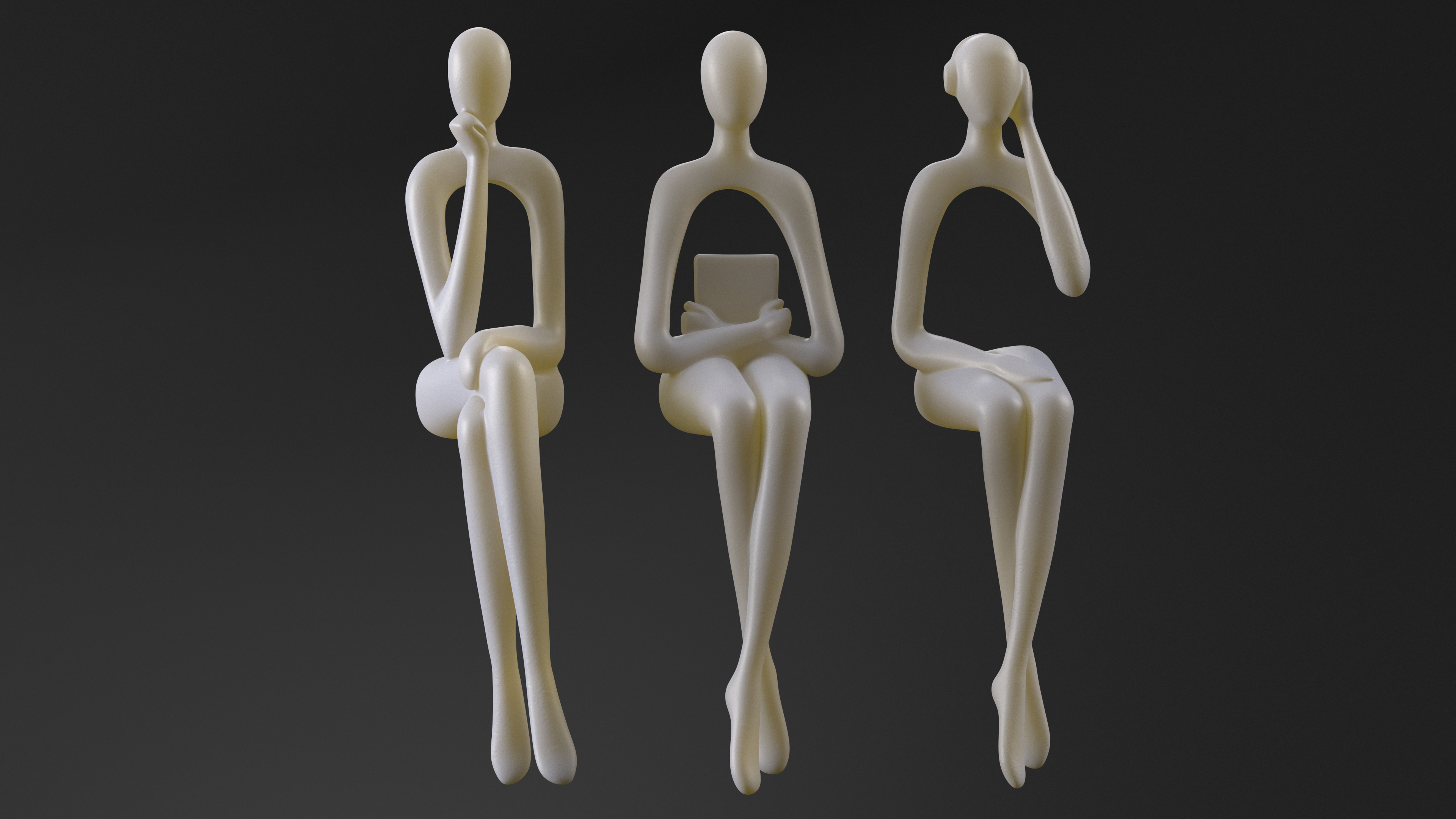 3D model Home Decor White Plastic Human Sculpture