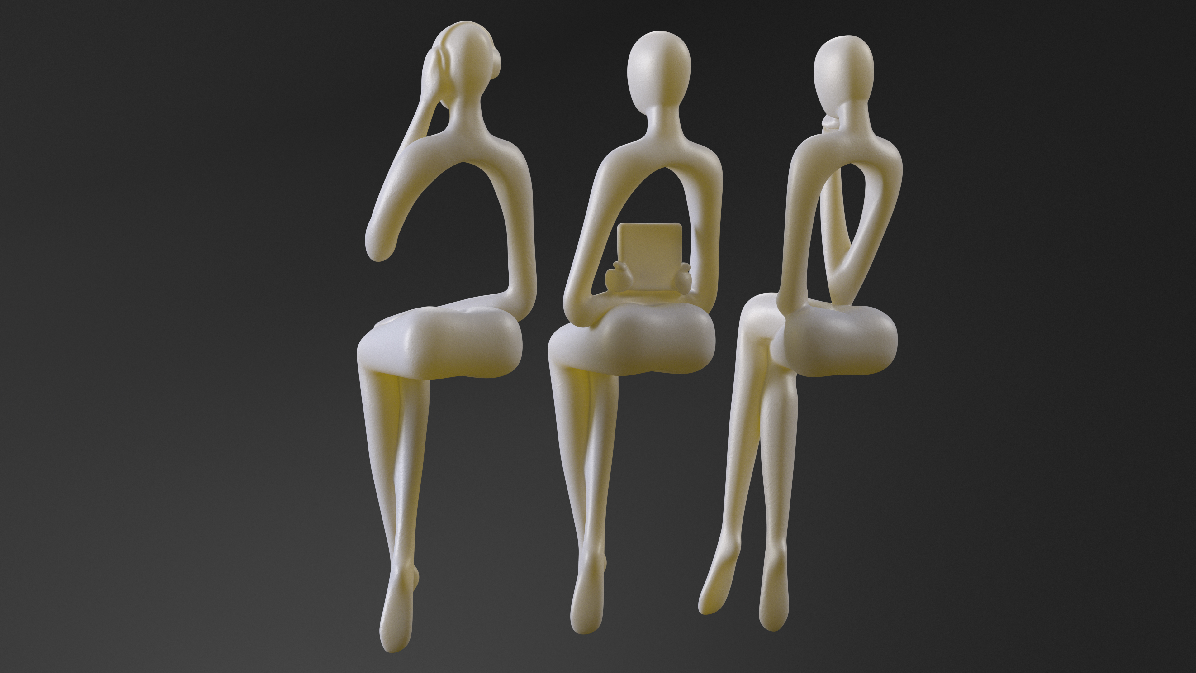 3D model Home Decor White Plastic Human Sculpture