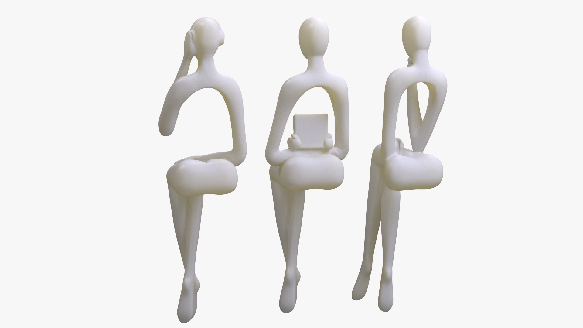 3D model Home Decor White Plastic Human Sculpture