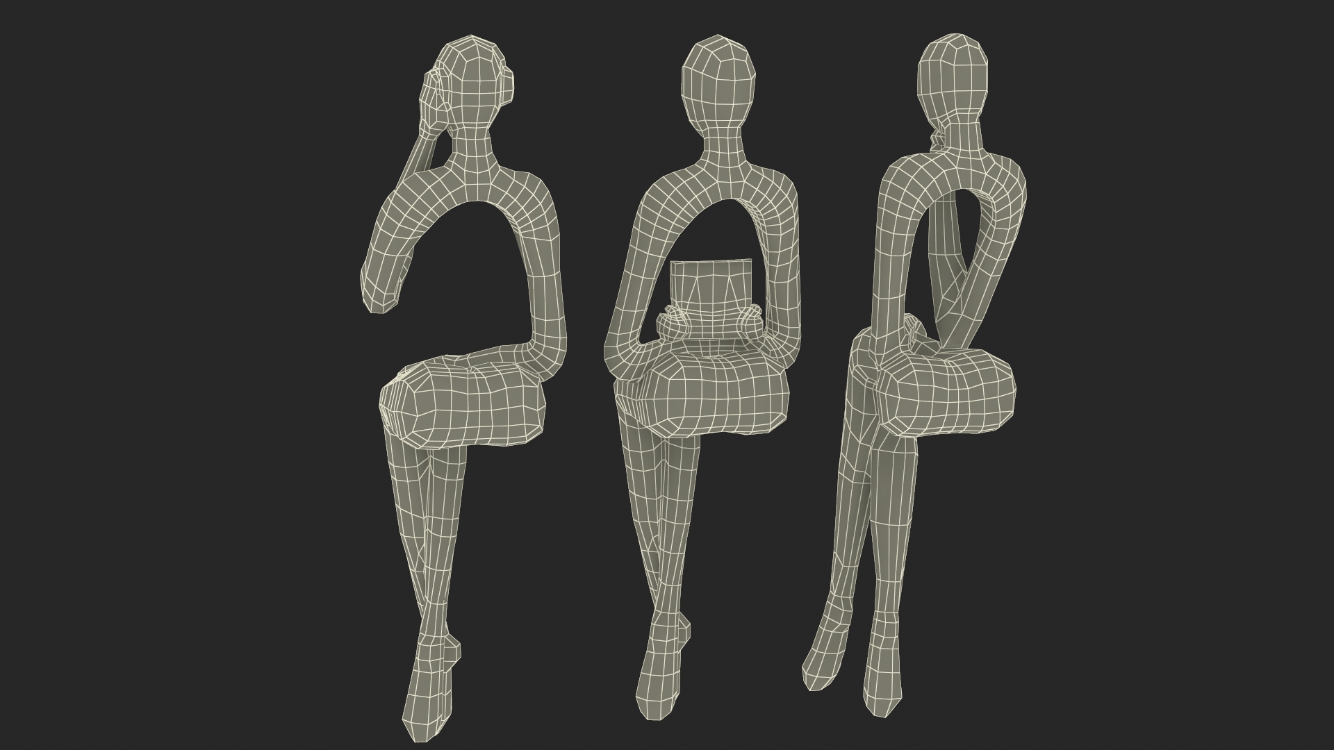 3D model Home Decor White Plastic Human Sculpture