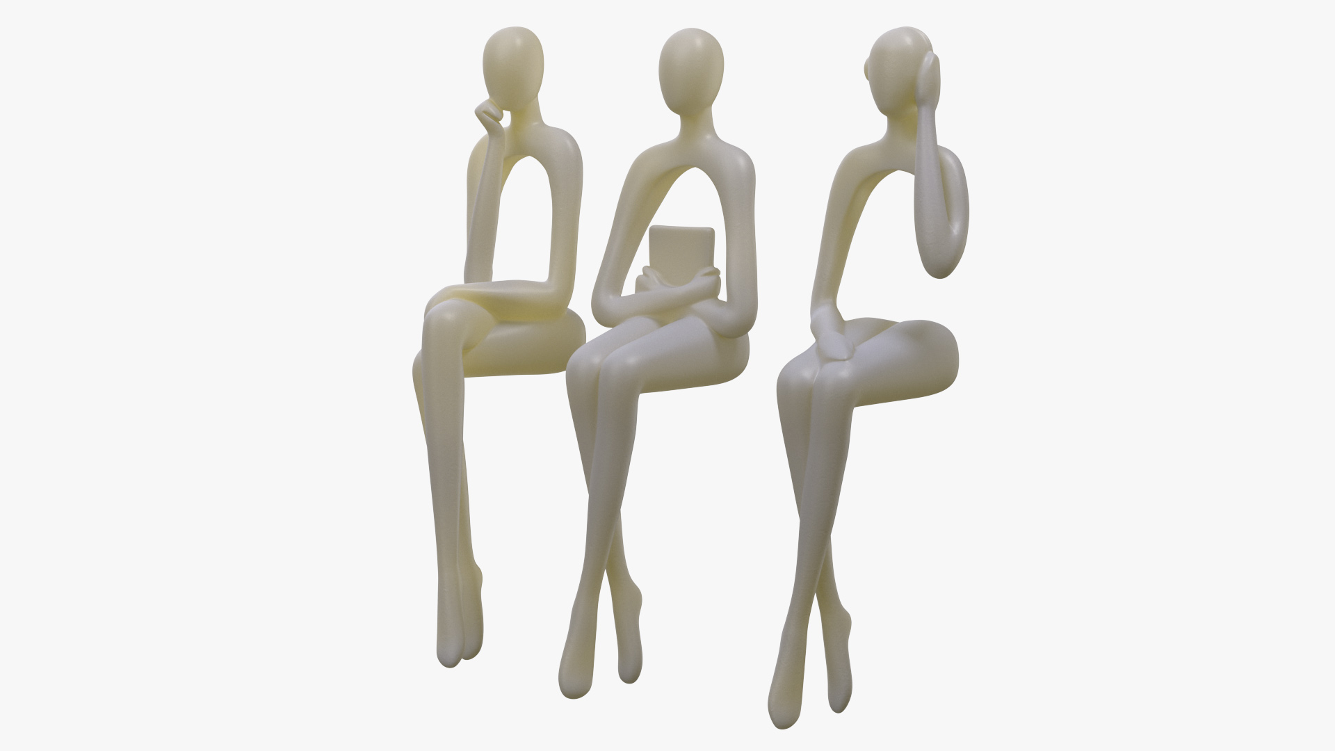 3D model Home Decor White Plastic Human Sculpture