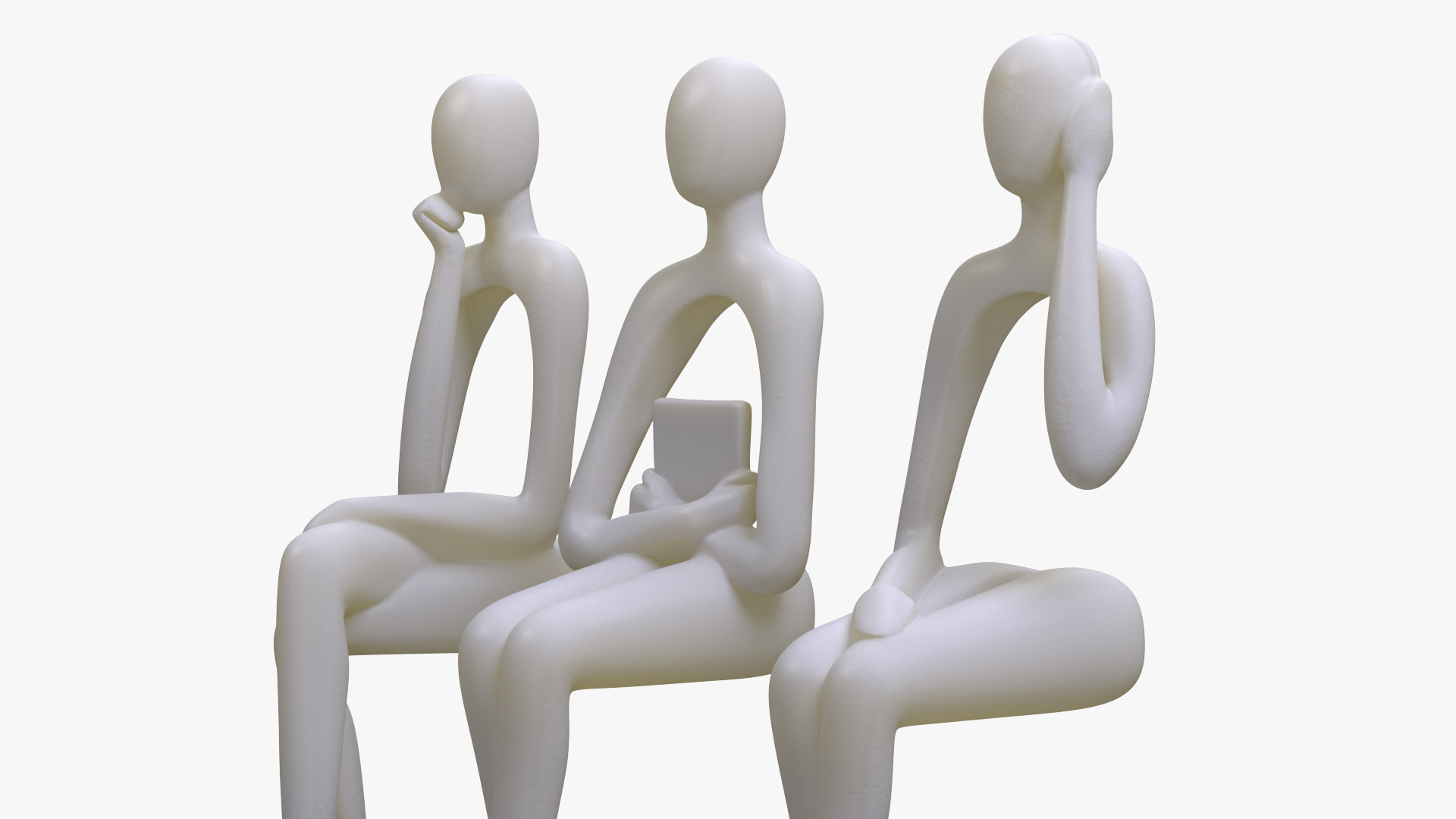3D model Home Decor White Plastic Human Sculpture