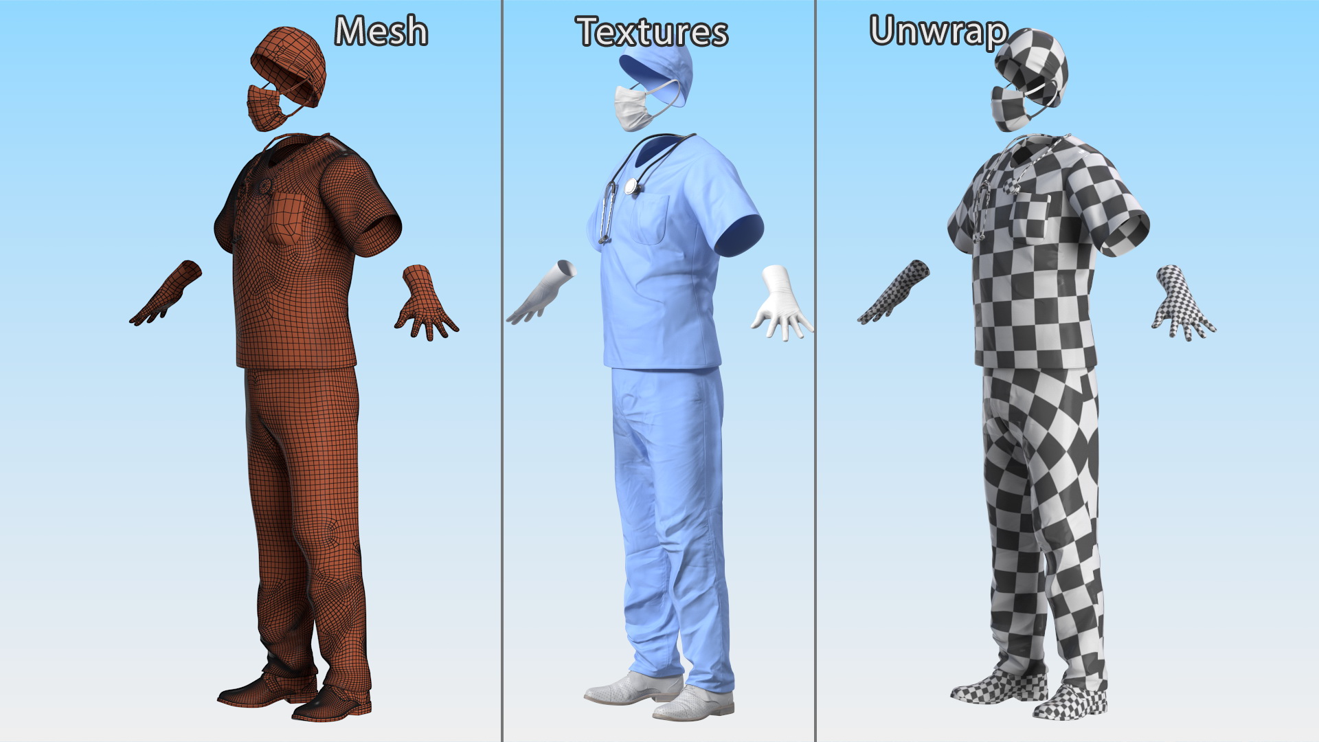 Doctor Costume Blue 3D model