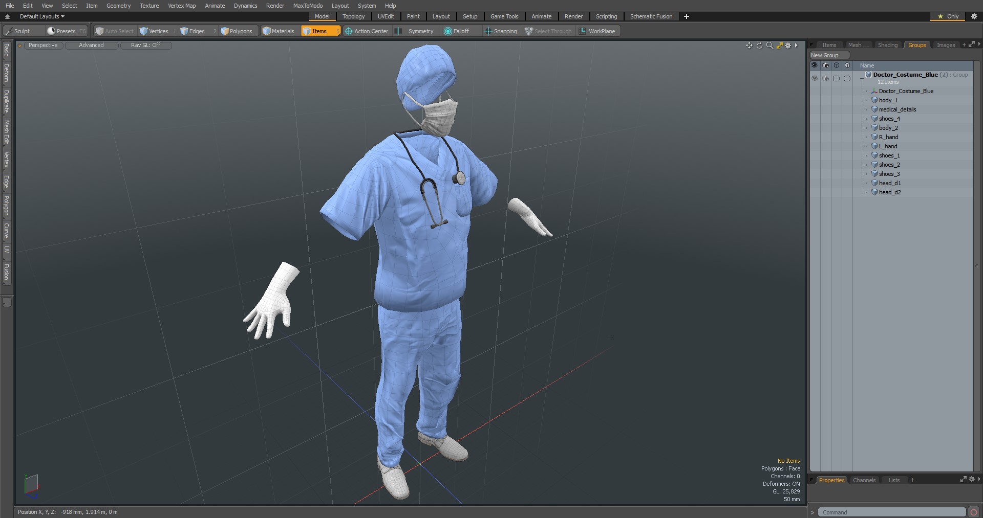 Doctor Costume Blue 3D model