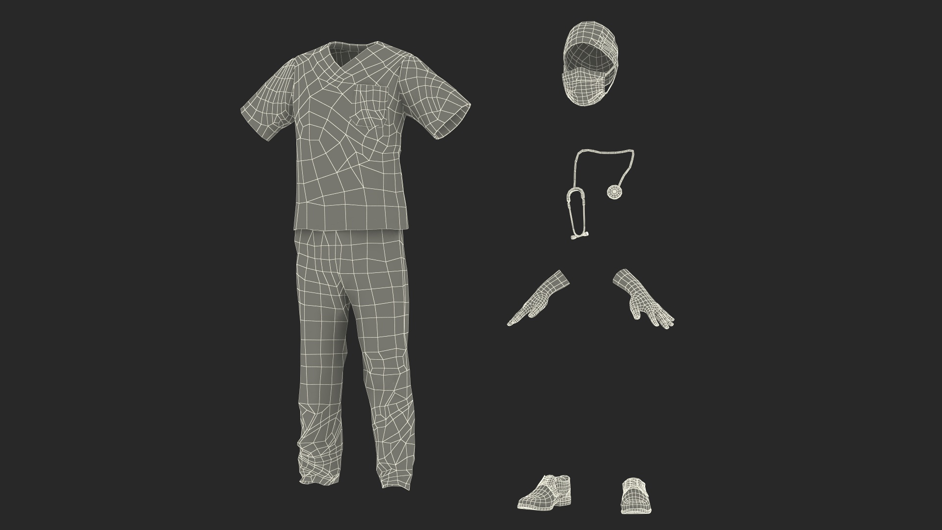 Doctor Costume Blue 3D model