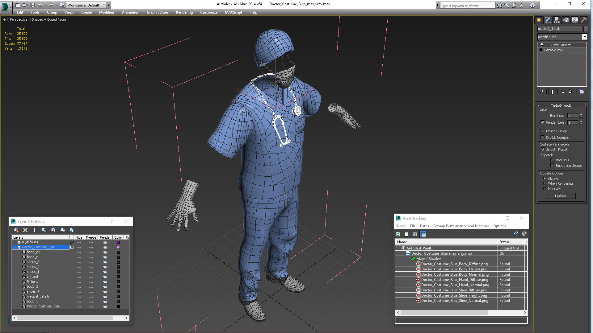 Doctor Costume Blue 3D model