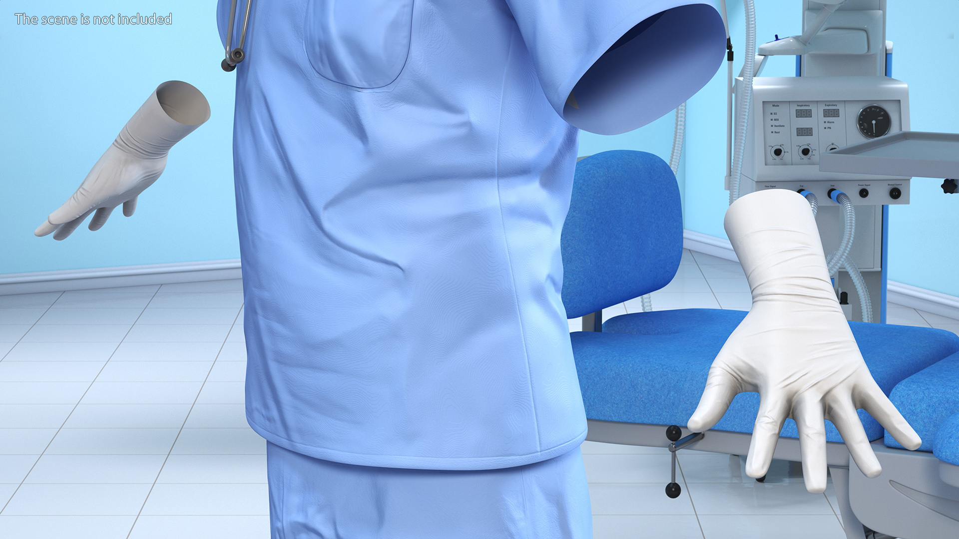 Doctor Costume Blue 3D model