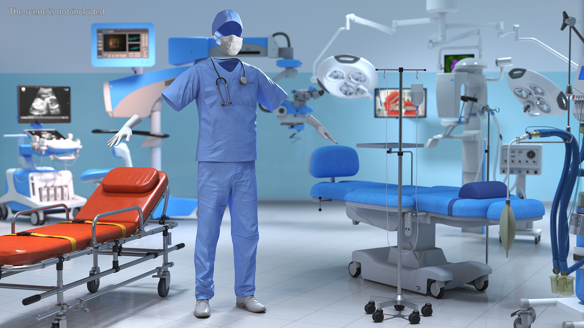 Doctor Costume Blue 3D model