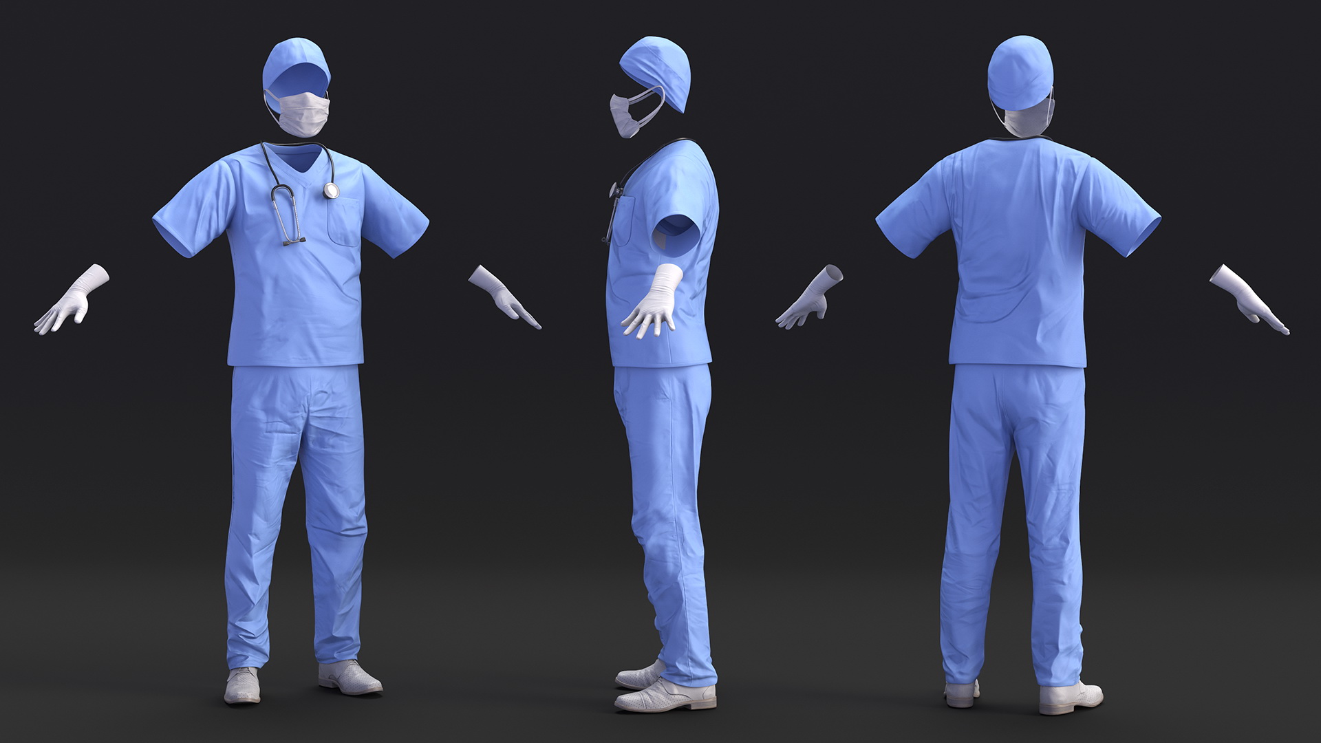 Doctor Costume Blue 3D model