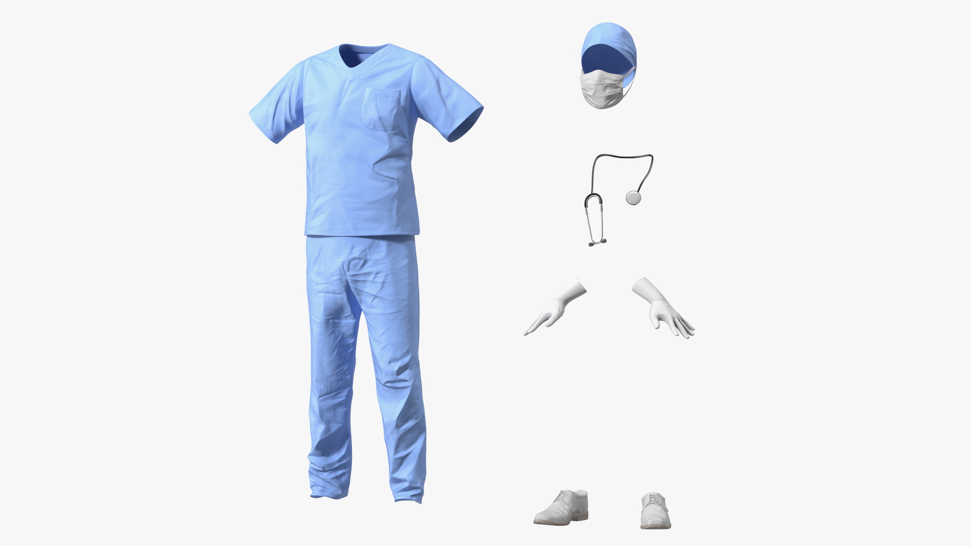 Doctor Costume Blue 3D model