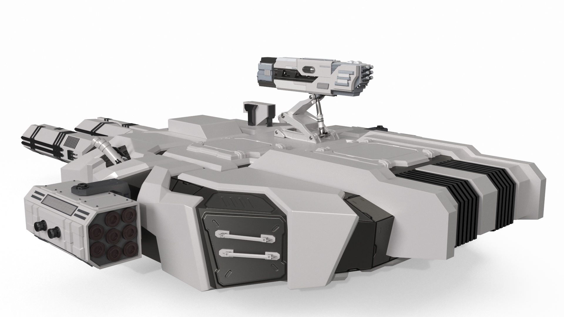3D model Sci Fi Heavy Turret White