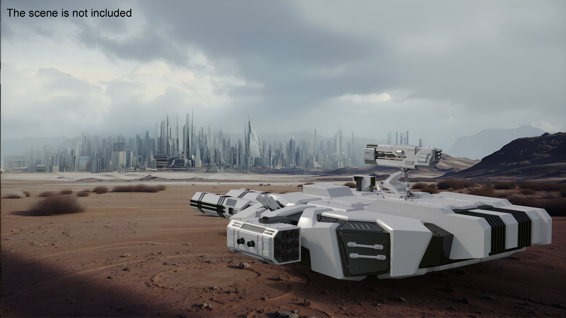 3D model Sci Fi Heavy Turret White