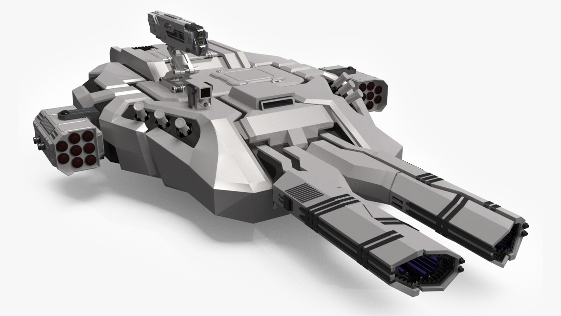 3D model Sci Fi Heavy Turret White