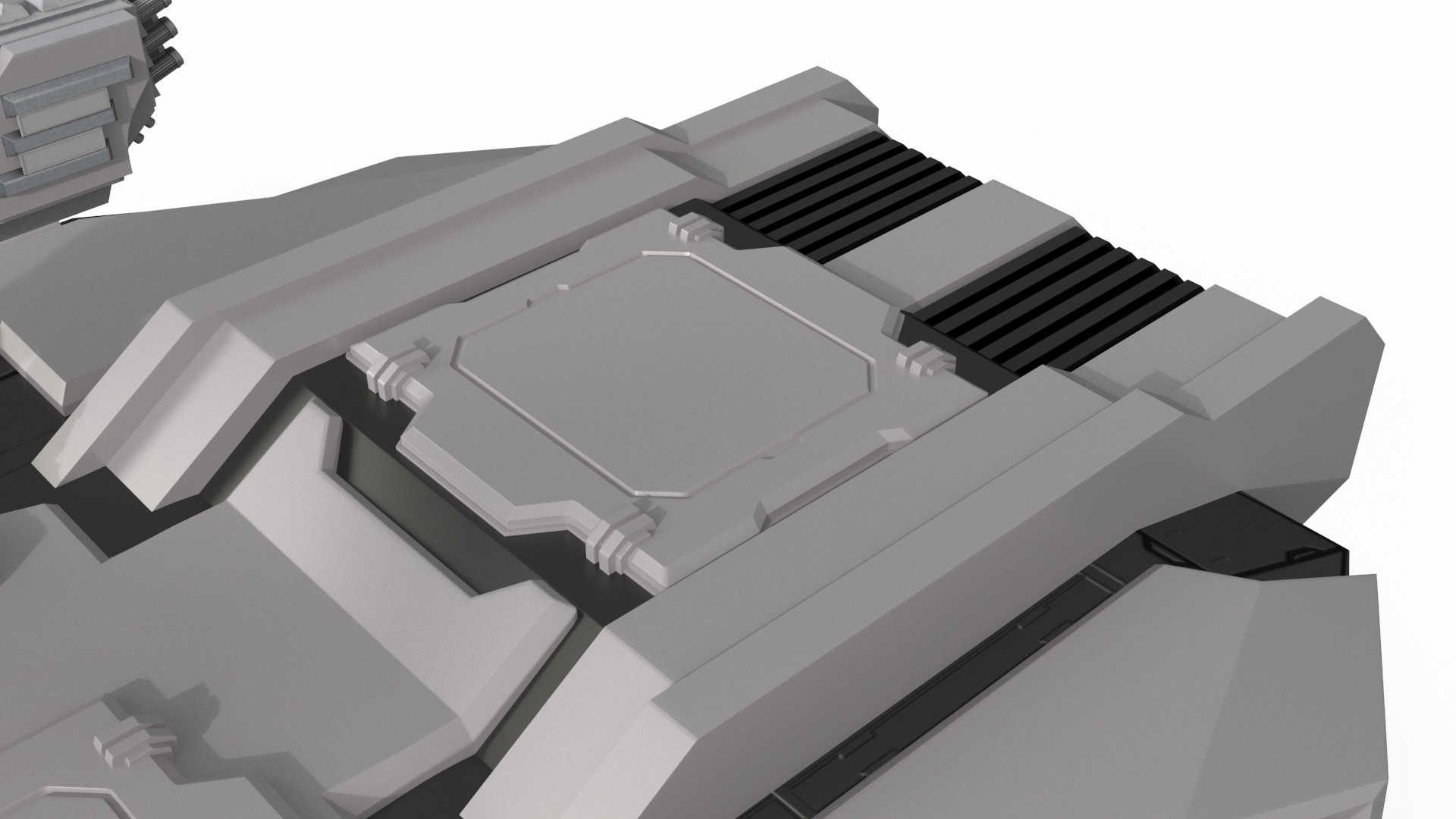 3D model Sci Fi Heavy Turret White