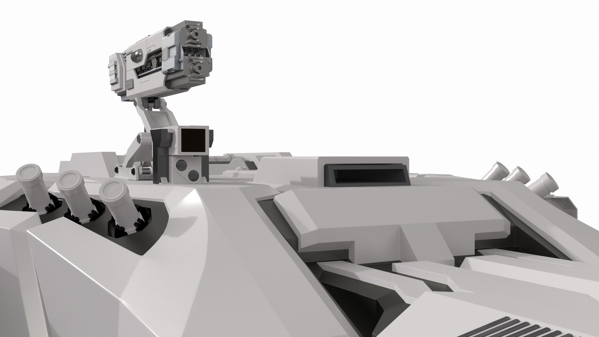 3D model Sci Fi Heavy Turret White