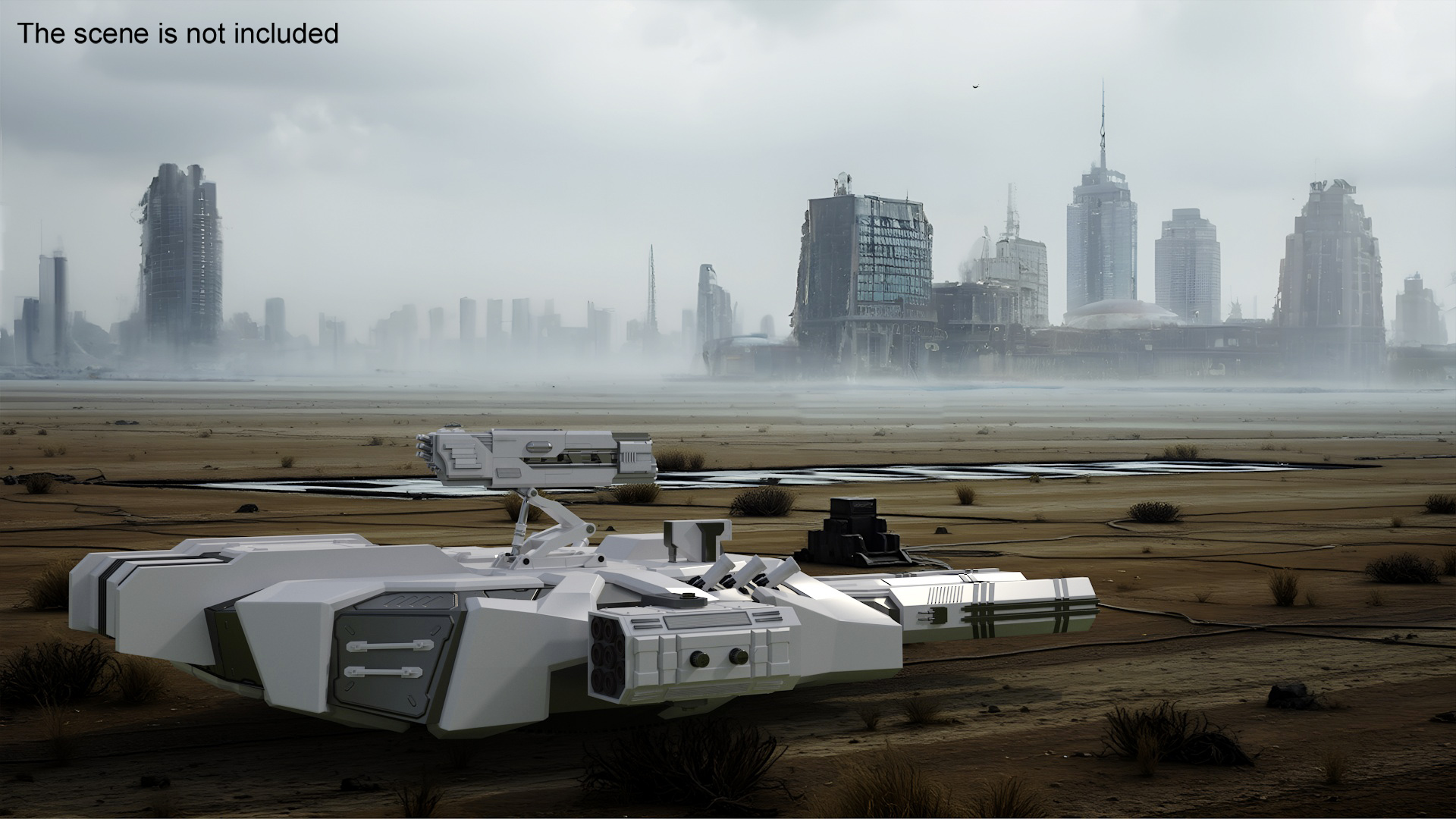 3D model Sci Fi Heavy Turret White