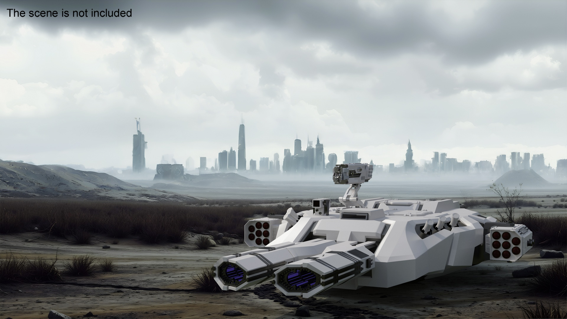 3D model Sci Fi Heavy Turret White