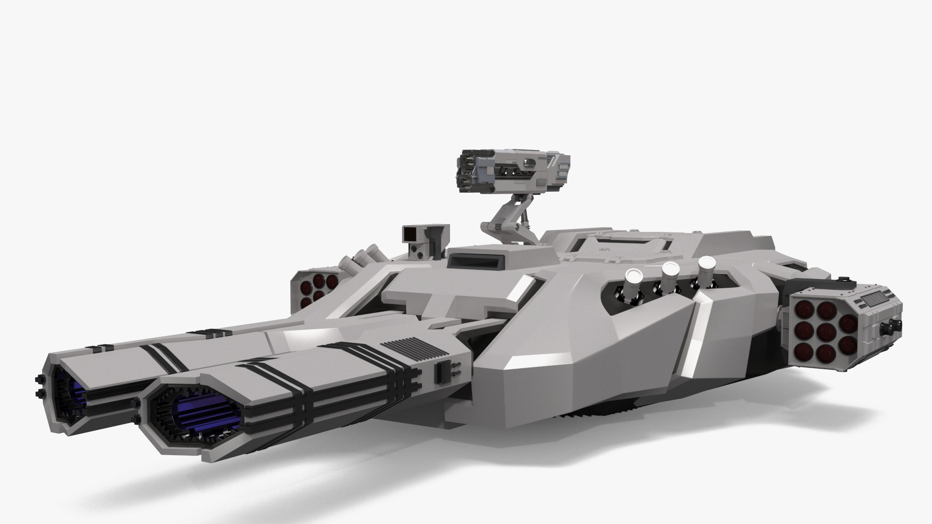 3D model Sci Fi Heavy Turret White