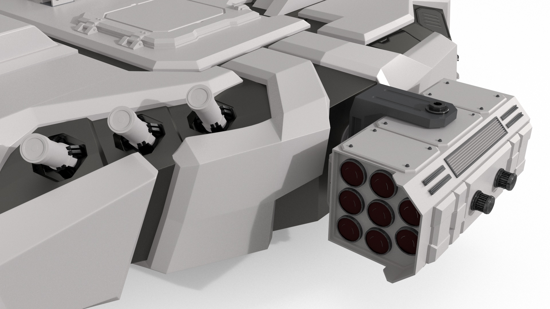 3D model Sci Fi Heavy Turret White