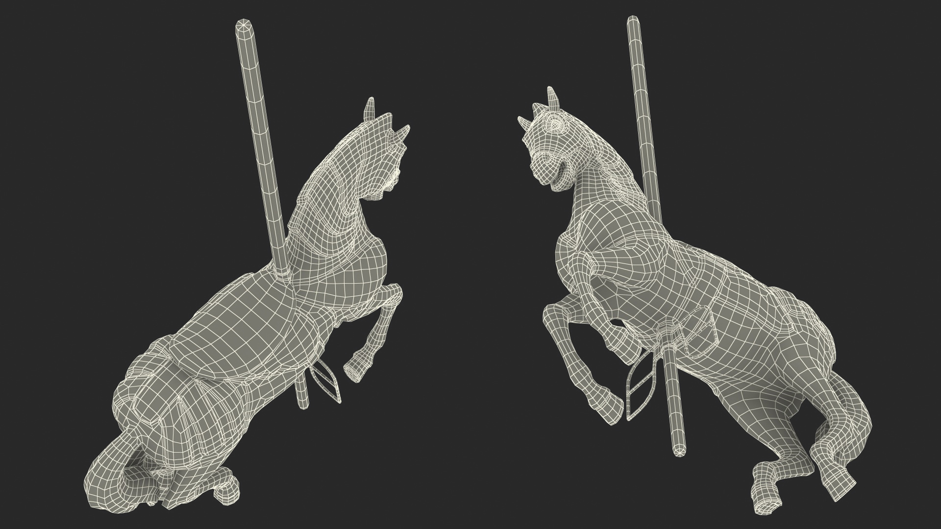 3D model Carousel Horse White