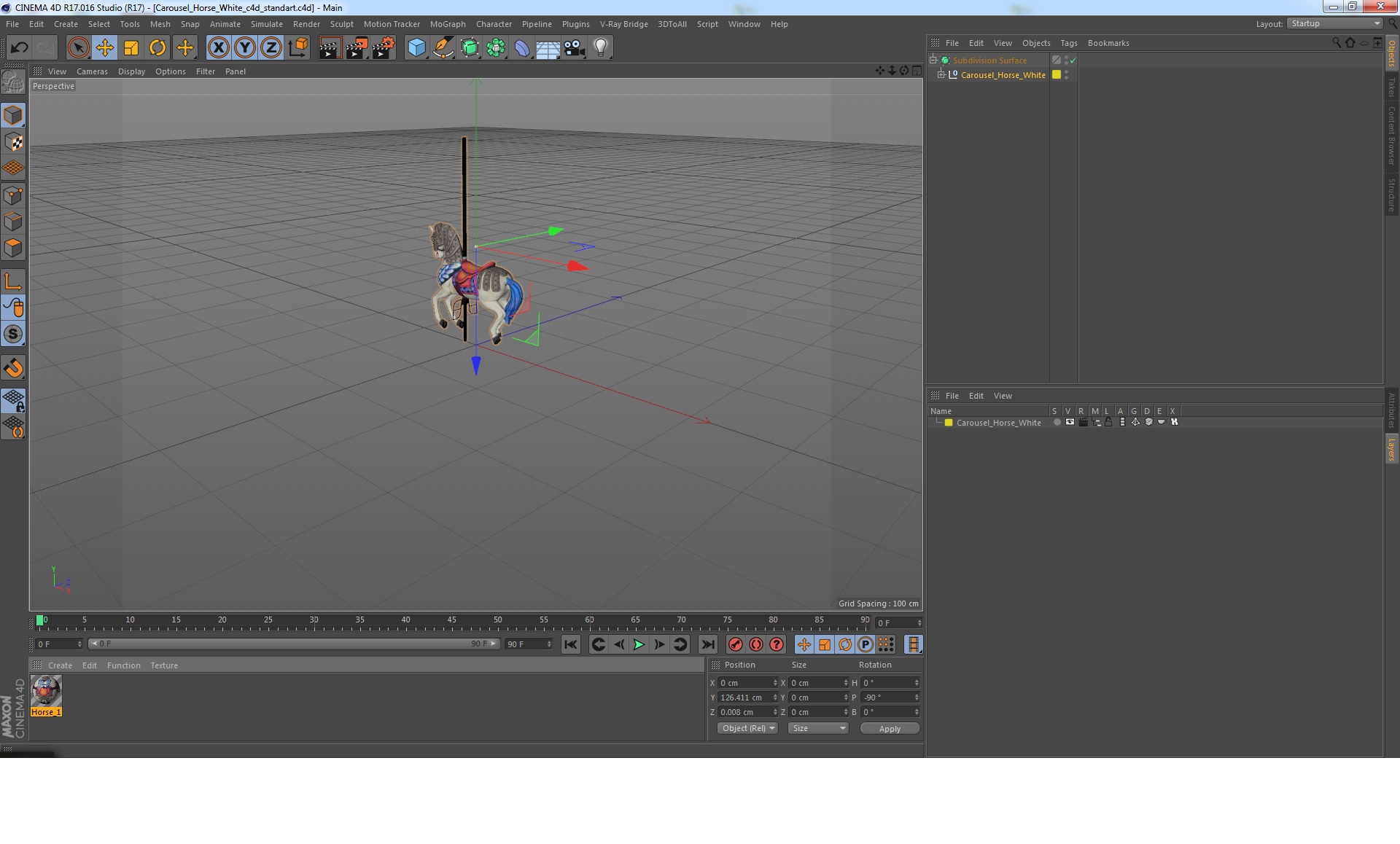 3D model Carousel Horse White