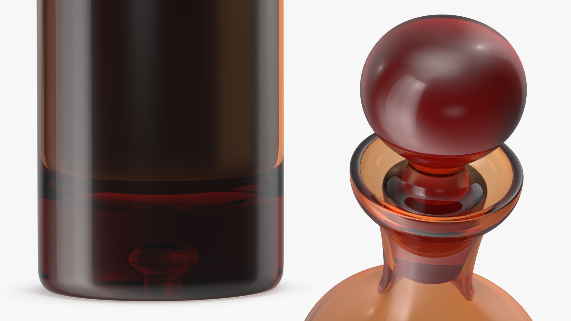 Glass Orange Decanter with Whiskey 3D model