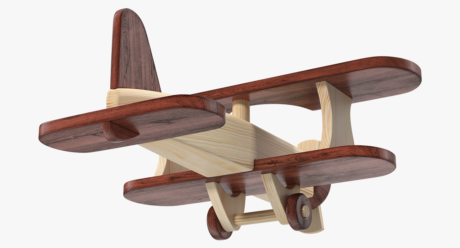Wooden Airplane Toy 3D model
