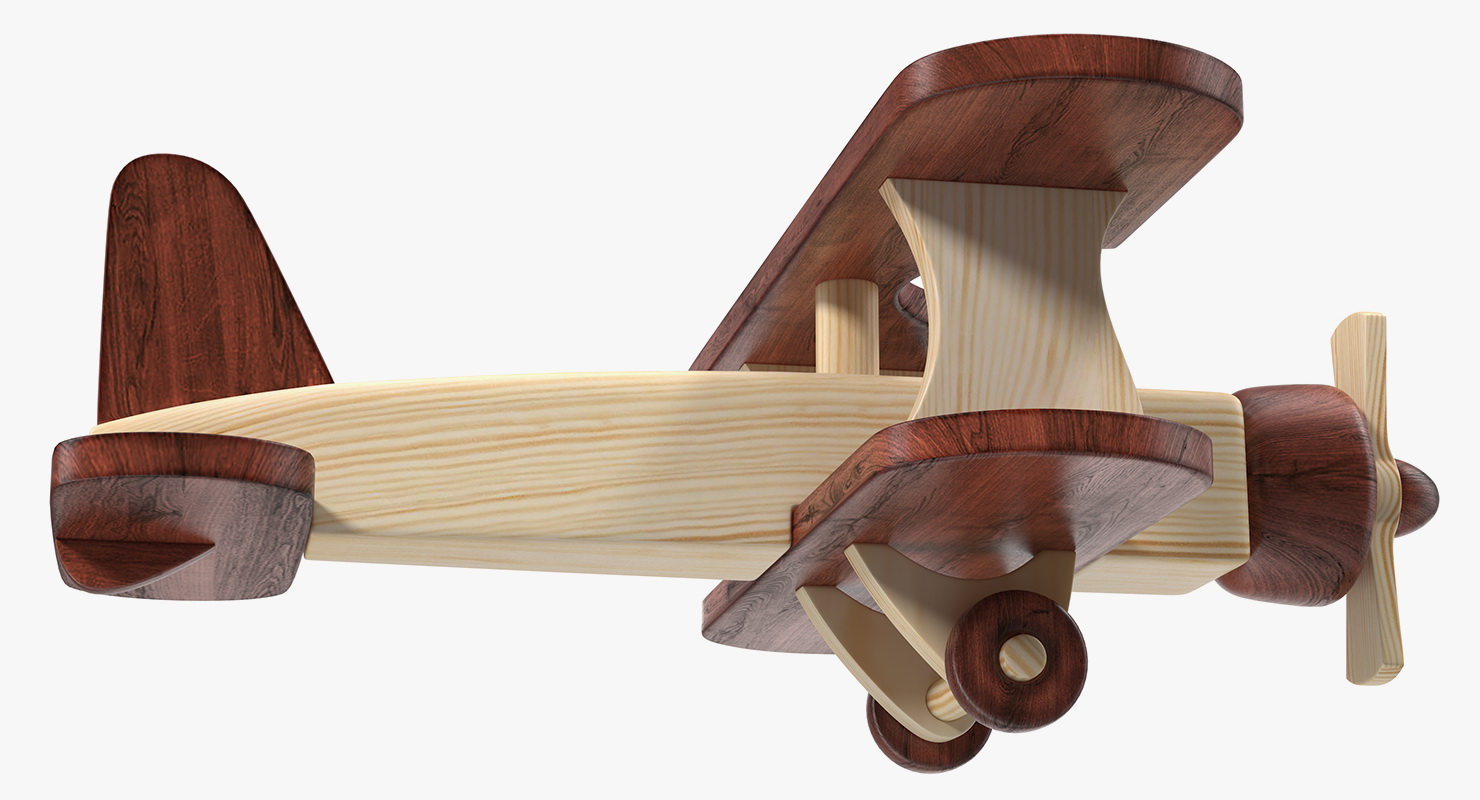 Wooden Airplane Toy 3D model