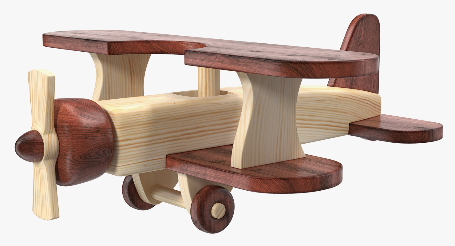 Wooden Airplane Toy 3D model