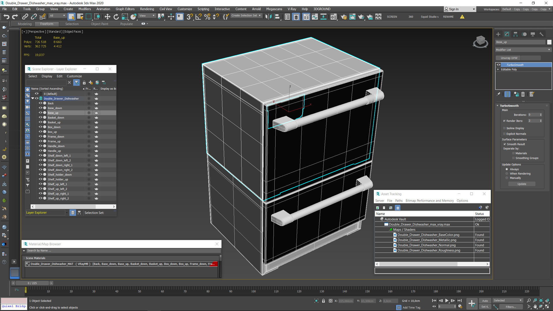 Double Drawer Dishwasher 3D model