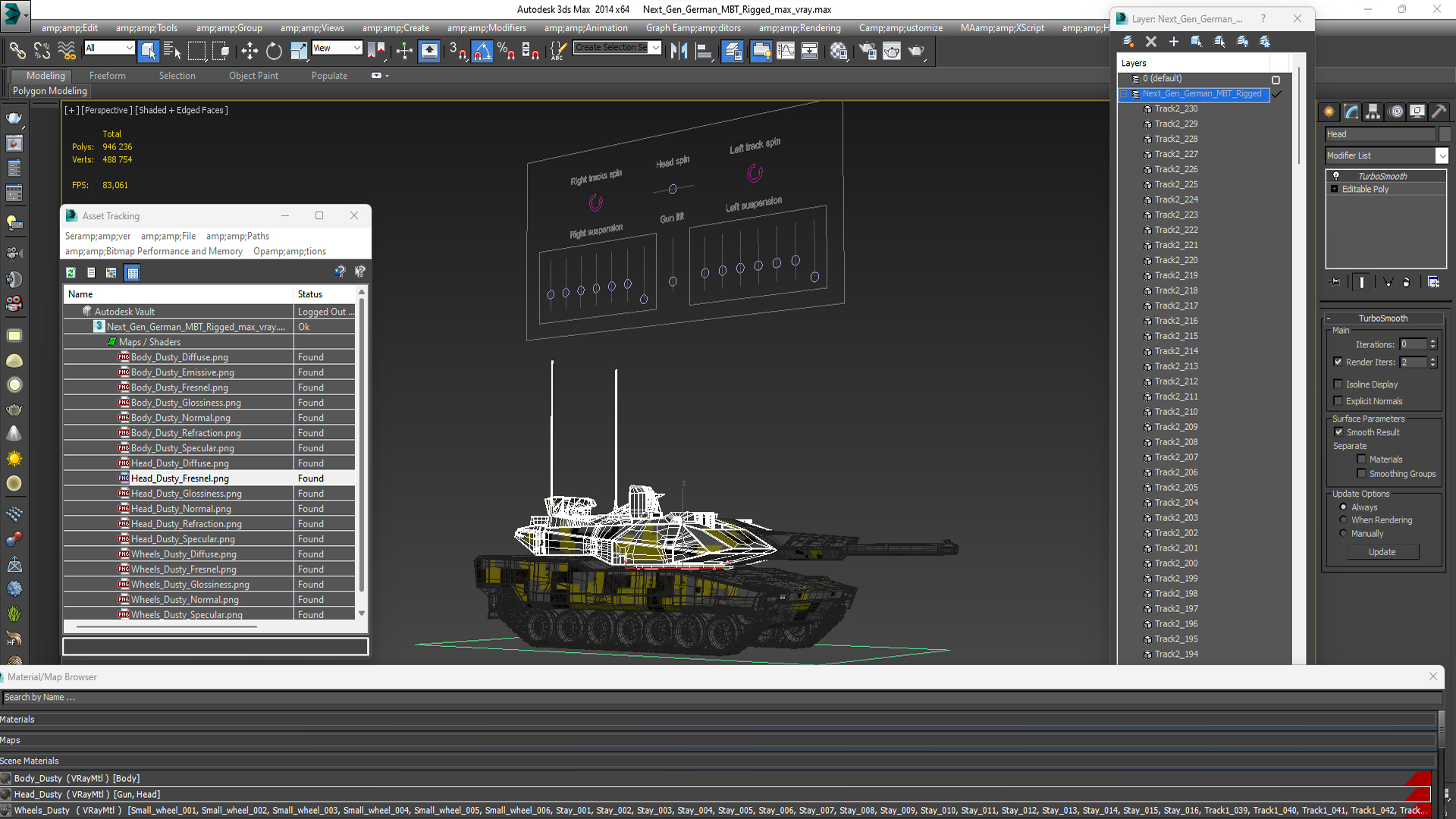 3D Next Gen German MBT Rigged