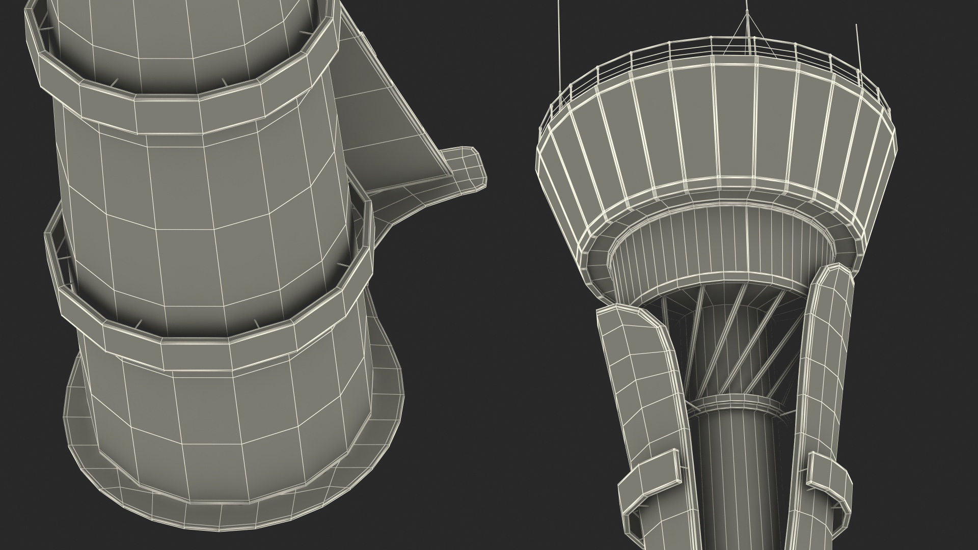 Airport Air Traffic Control Tower with Interior 3D